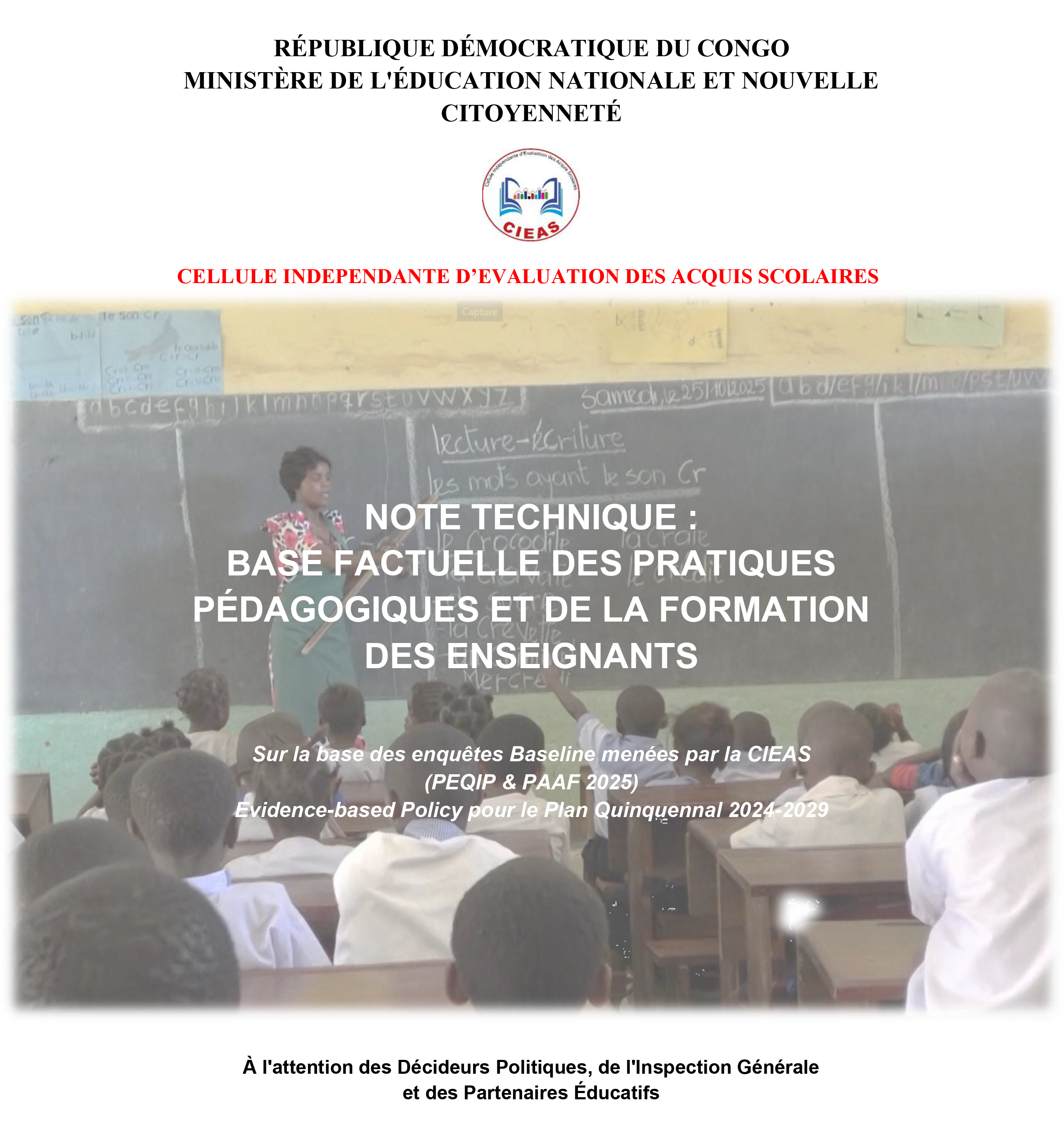 Note technique : Base factuelle des pratiques pédagogiques et de la formation des enseignants (PEQIP & PAAF 2025)